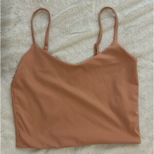 Brand New Forever 21 Orange/Cream Cropped Tank Top